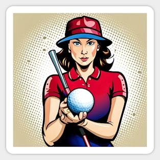 Woman Golfer Sticker